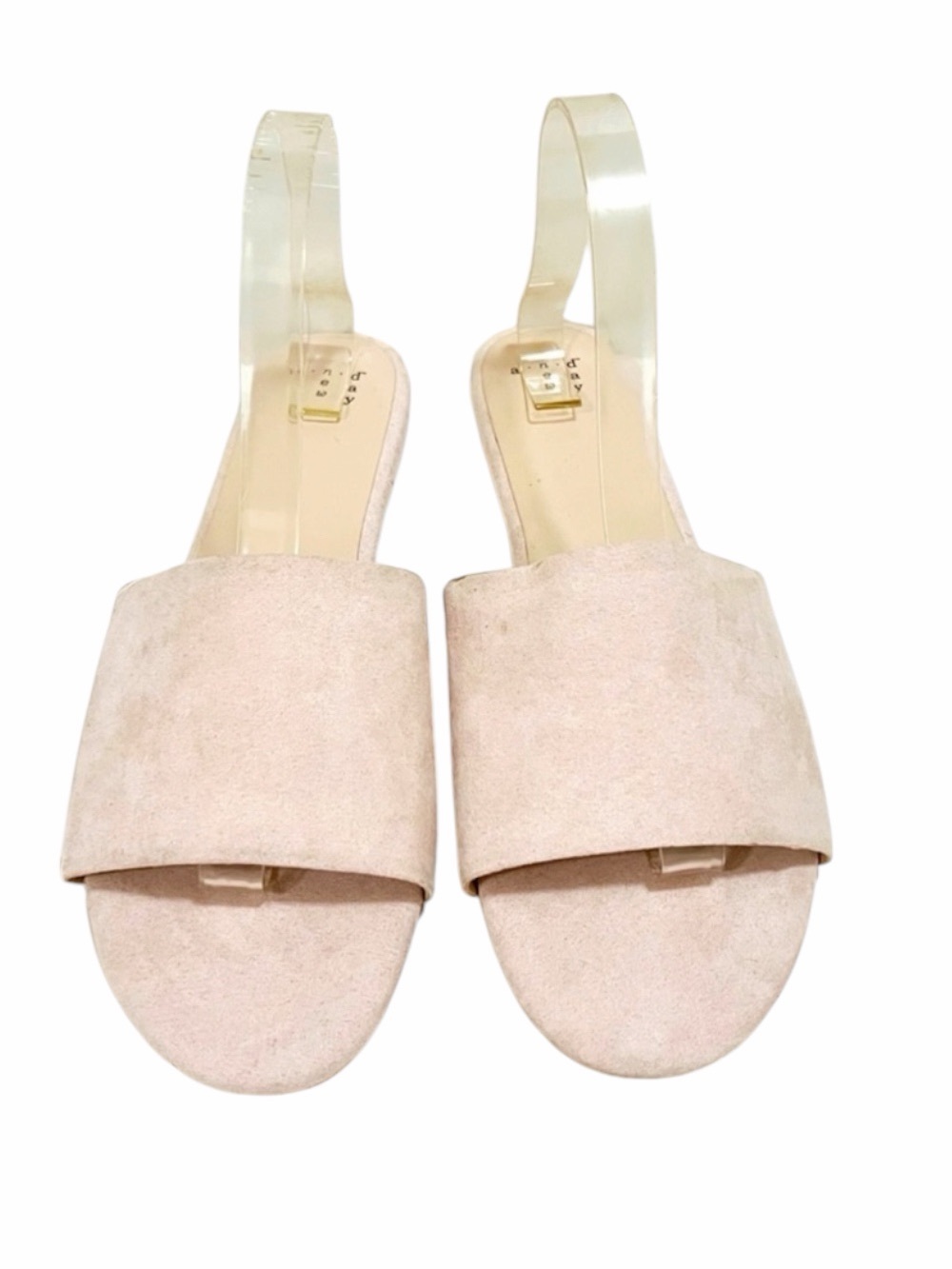 Women's A New Day Size 10 Pale Pink Suede Slide On Sandal Flats New